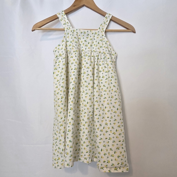 Petite Plume White And Yellow Lemon Citrus Ruffle Button Tank Dress Nightgown - Picture 3 of 10